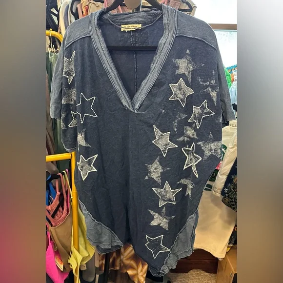 NWOT Free People We The Free Heritage Hero Tee - midnight navy combo - XS - Picture 6 of 8